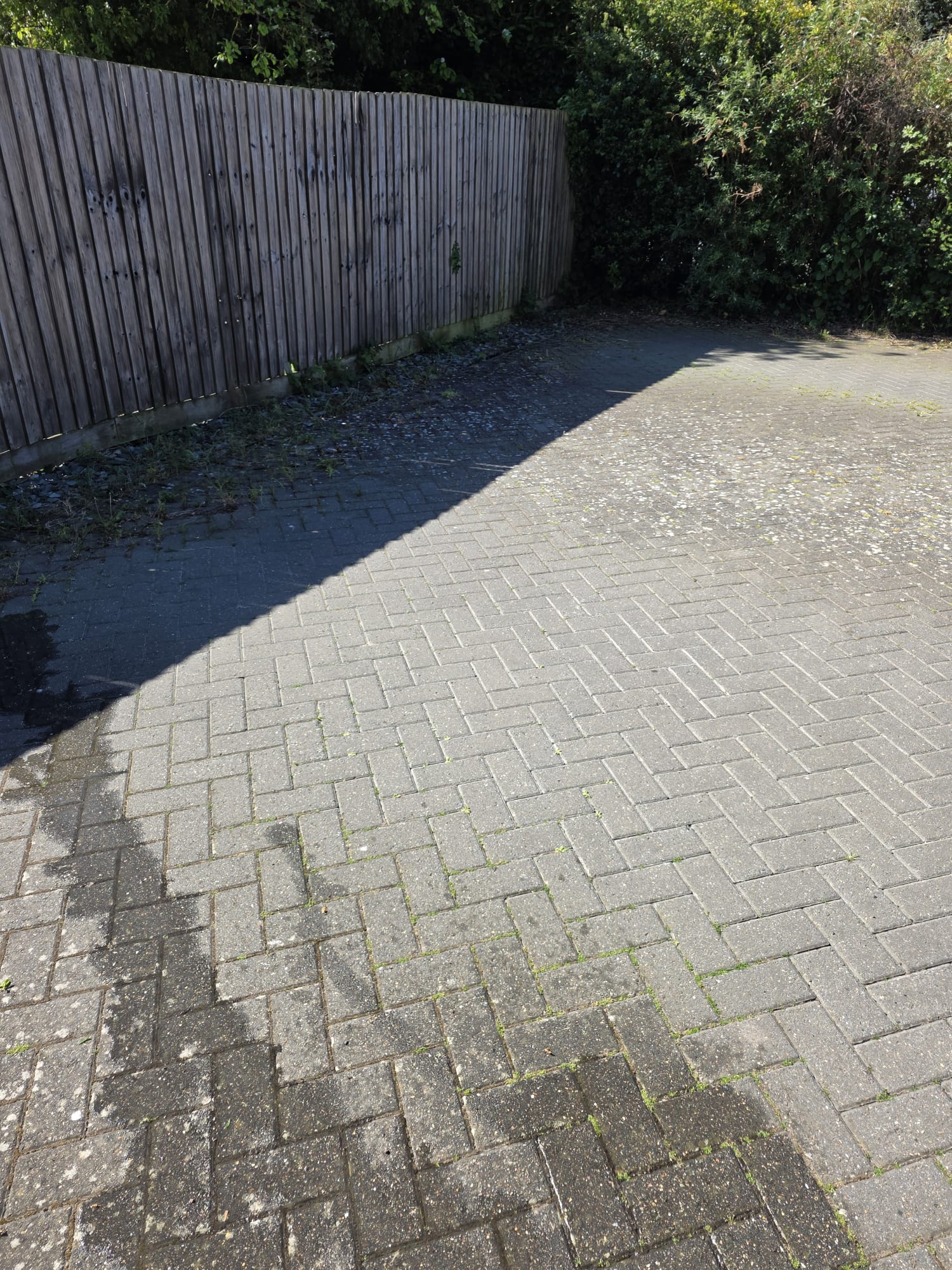 Block patio in Huntingdon before clean