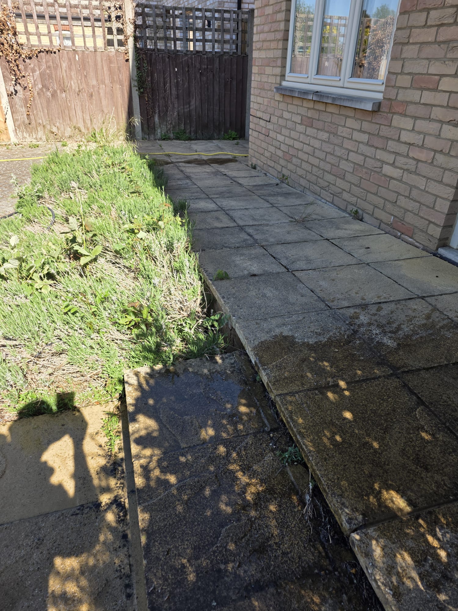 Block paving slabs in Huntingdon before clean