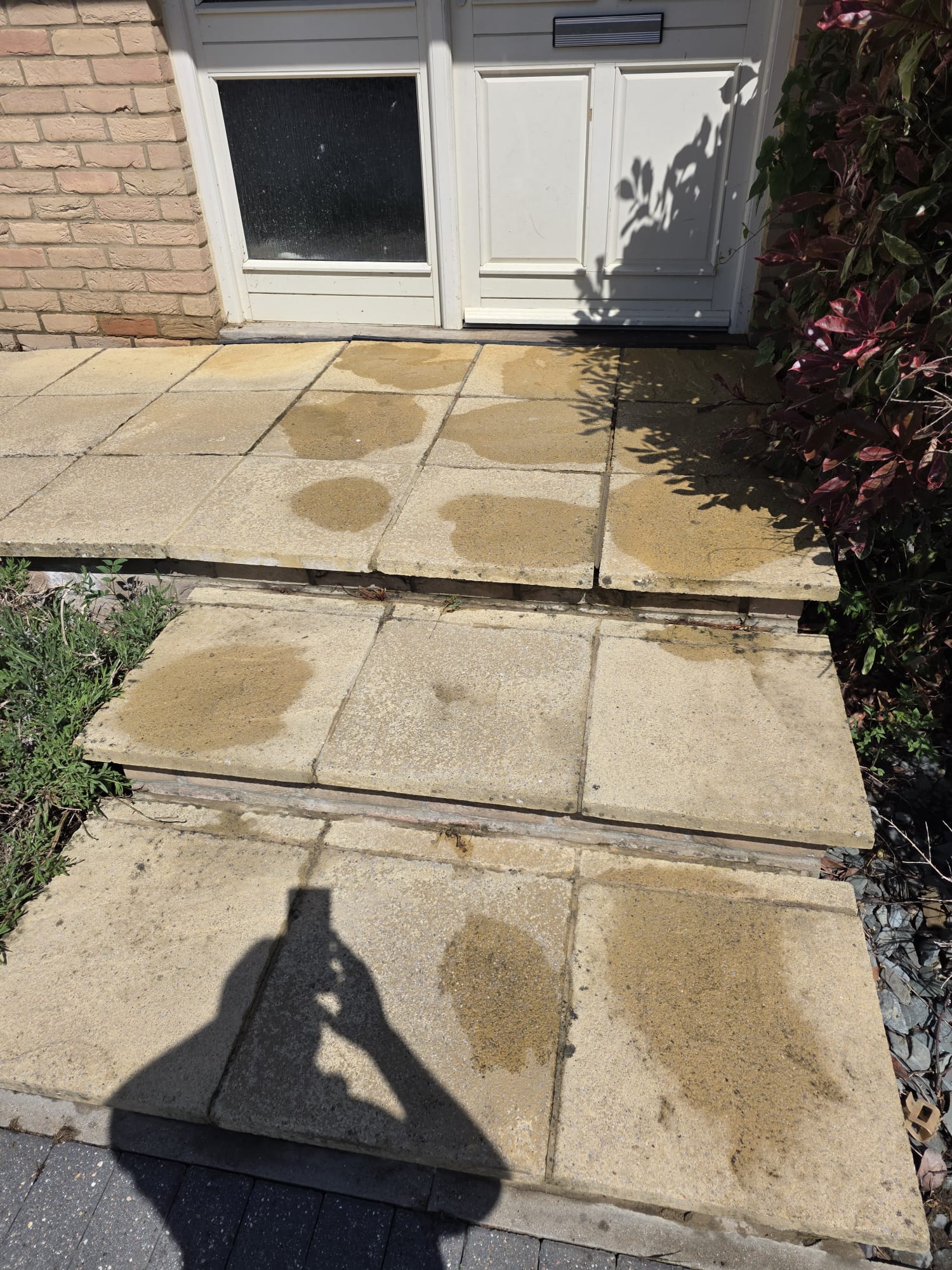 Patio steps to front door in Huntingdon after clean